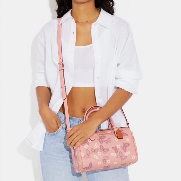 NEW Rowan COACH Satchel With Lovely. Butterfly Print - Picture 2 of 11